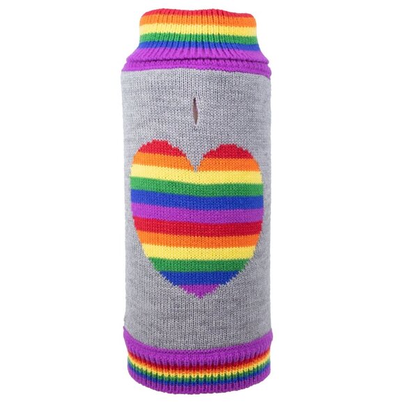 Rainbow Heart Dog Sweater - Size Small - NEW - Picture 1 of 4